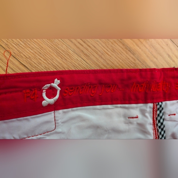 Vibrant Red Women's Jean Like Pants - Picture 2 of 7